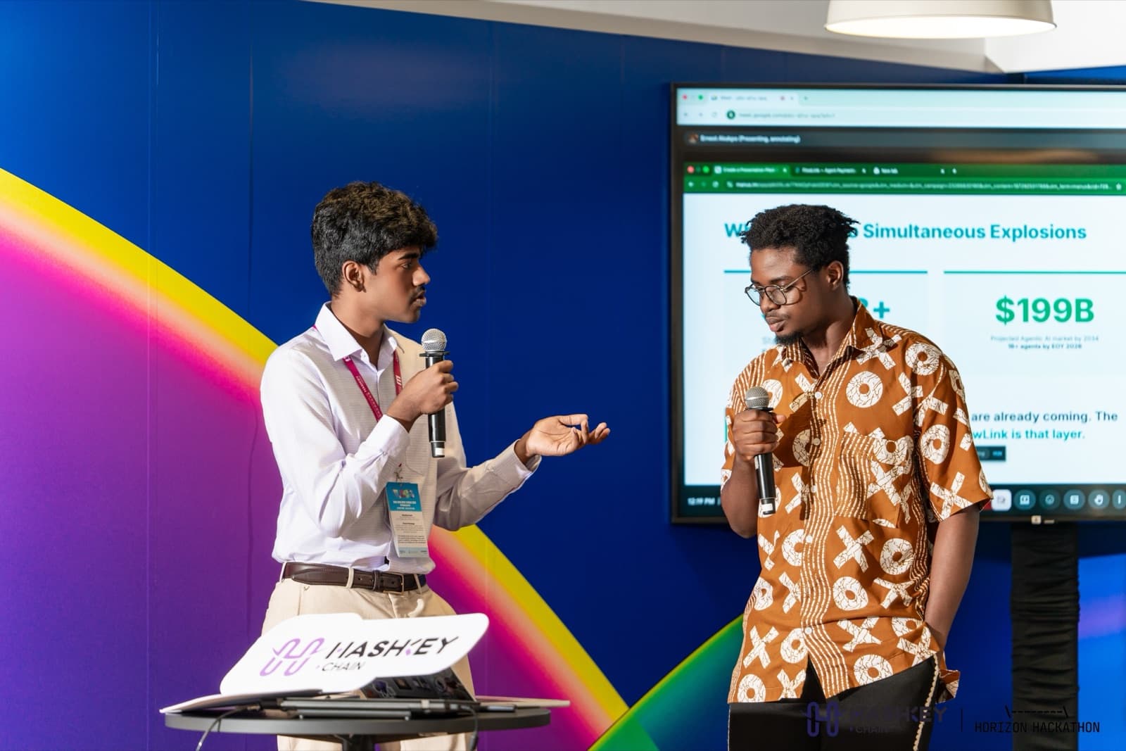 Teams presenting on stage at Demo Day